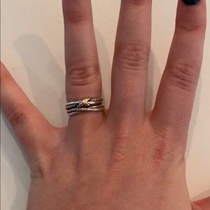 David Yurman X-cross ring with 18k Gold